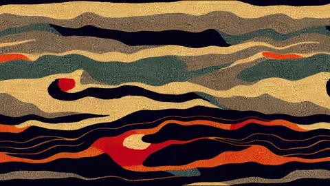 Rug seamless texture with waves animation, ethnic fabric, grunge Stock Footage 220115422