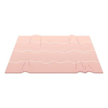Rug with a wave pattern in nude beige, vector cartoon carpet for floor in room 스톡 일러스트