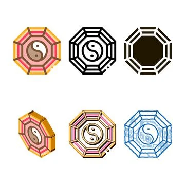 Rug with yin series yang pattern top view icon vector outline イラスト素材