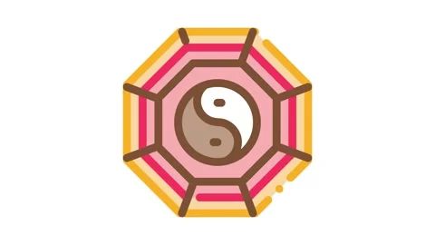 Rug with yin yang pattern top view Icon Animation Stock Footage 145277425