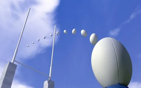 Rugby ball conversion path Ilustración de archivo