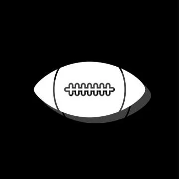 Rugby ball icon flat Stock Illustration