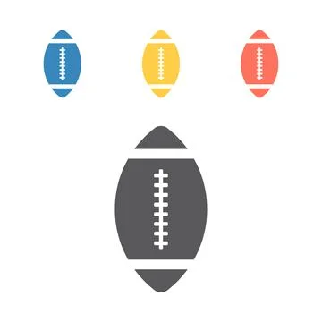 Rugby ball icons. Vector signs for web graphics Stock Illustration