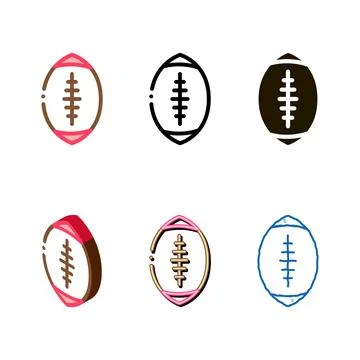 Rugby ball modern icon vector outline Stock Illustration