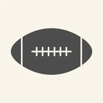 Rugby ball solid icon. American football game glyph style pictogram on beige Illustrazione stock