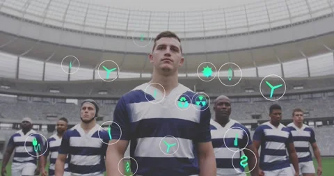 Rugby captain standing on field, camera ... | Stock Video | Pond5