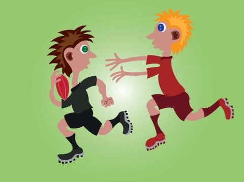 Rugby chase Stock Illustration