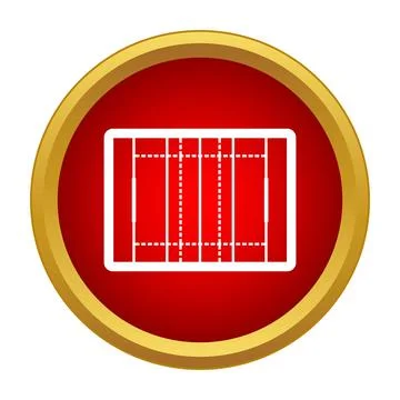 Rugby field layout icon on red button Stock Illustration