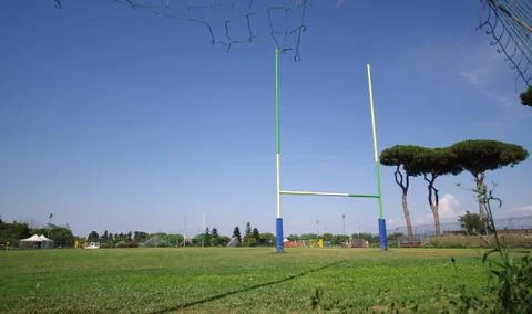 Rugby field post Stock Photos