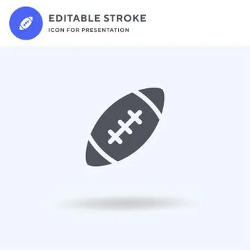 Rugby icon vector, filled flat sign, solid pictogram isolated on white, logo Illustrazione stock