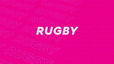 Rugby pink creative promotion program broadcast sport design. Promo title p.. Stock Footage 259646209