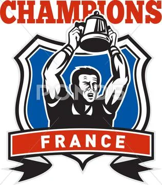 Rugby player champions cup france Stock Illustration