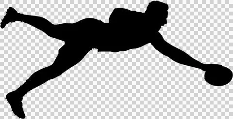 Rugby player diving to score Illustrazione stock