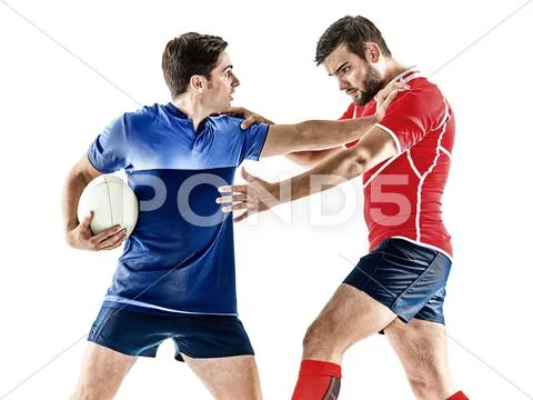 Rugby player men isolated Stock Photos