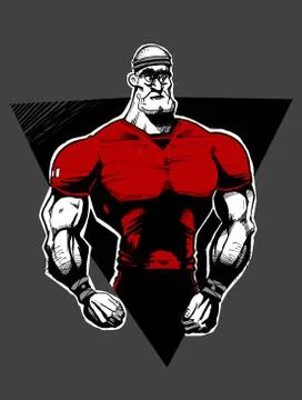 Rugby Player Posing Stock Illustration