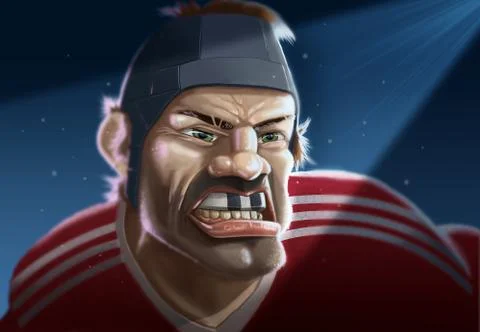 Rugby Player in Spotlight Stock Illustration