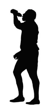 Rugby player taking drink Stock Illustration