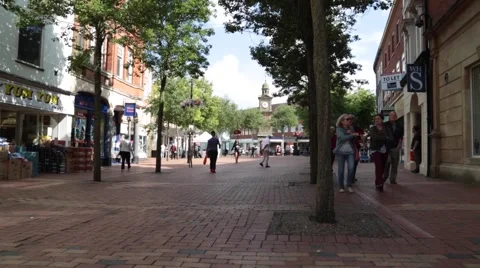Rugby Shopping precinct Stock Footage 65859586