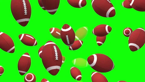 Rugby sports ball green screen animation Stock Footage