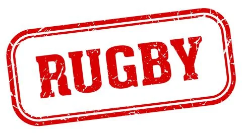 Rugby stamp. rugby rectangular stamp on white background Stockillustratie