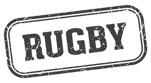 Rugby stamp. rugby rectangular stamp on white background Stockillustratie