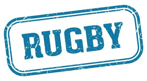 Rugby stamp. rugby rectangular stamp on white background Stockillustratie