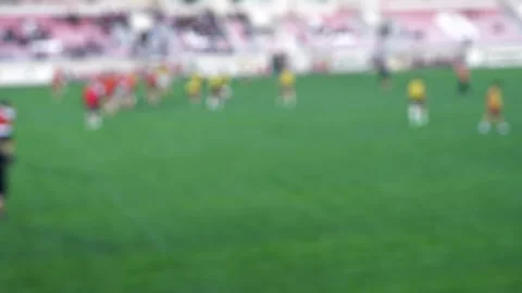 Rugby training session on stadium field, defocused view Vidéo 272992647