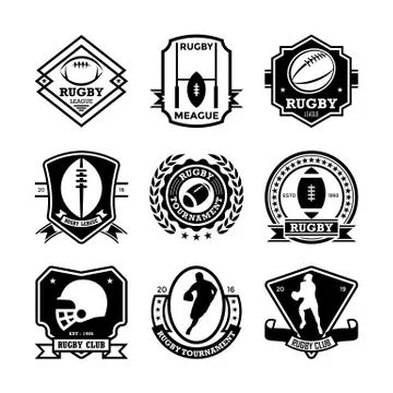 Rugby Vector Icons Stock Illustration