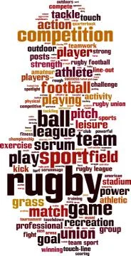 Rugby word cloud Stock Illustration