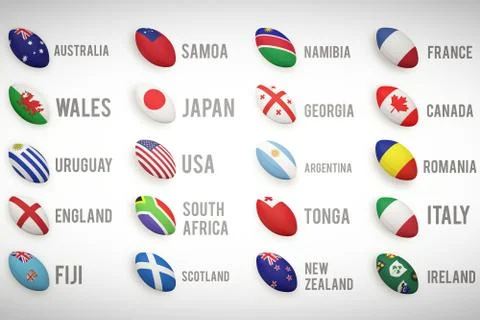 Rugby world cup pools Stock Illustration