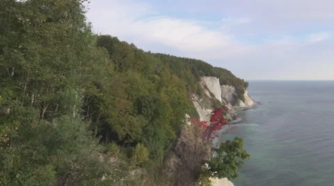 Rügen Coastline With Chalk Cliffs From Above Video stock 37611258
