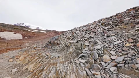 Rugged alpine landscape on the Skyline Trail to Panorama Point, Mount Rainier Na Stock Footage 332139750