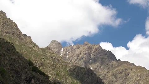 Rugged Alpine Peaks and Moving Clouds in the Italian Alps Stock Footage 341322877