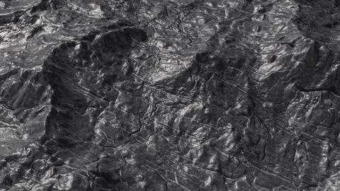 Rugged Black Stone Mountain Texture 3d render. Stockillustratie