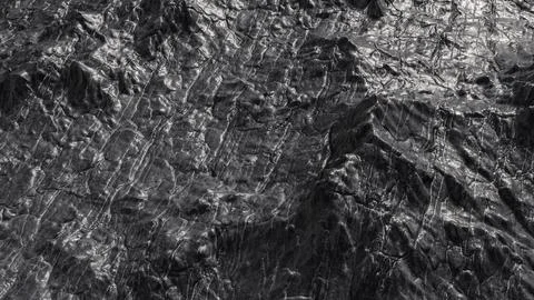 Rugged Black Stone Mountain Texture 3d render. Stockillustratie