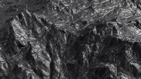 Rugged Black Stone Mountain Texture 3d render. Stock-Illustration