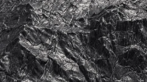 Rugged Black Stone Mountain Texture 3d render. Stockillustratie