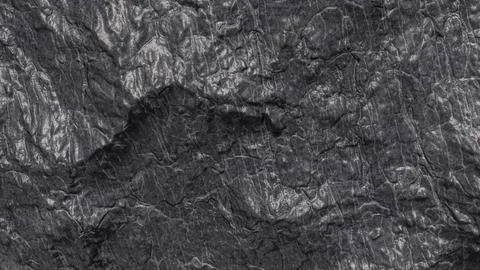 Rugged Black Stone Mountain Texture 3d render. イラスト素材