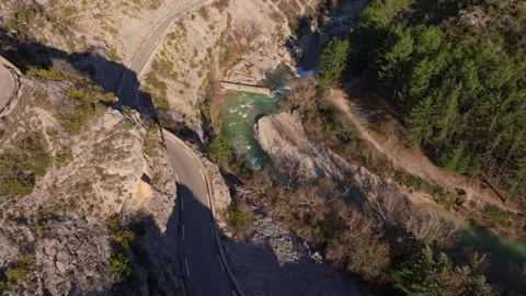 Rugged cliffs and fresh stream in scenic French valley Stock Footage 307319662