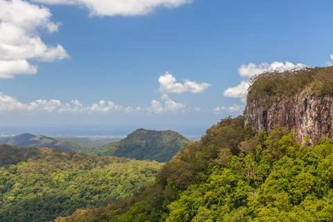 Rugged cliffs in Springbrook National Park, Queensland, Australia Stock Photos