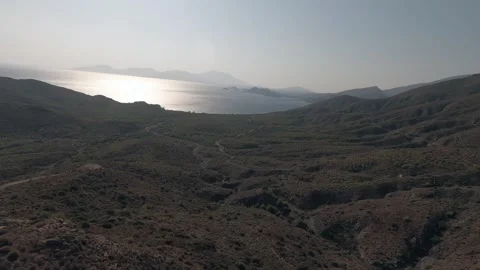 Rugged coastline and mountains, Datca, Turkey. Aerial drone fpv Stock Footage 303416223