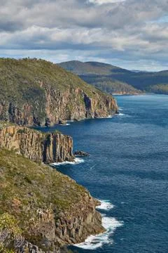 Rugged coastline cliffs Stock Photos
