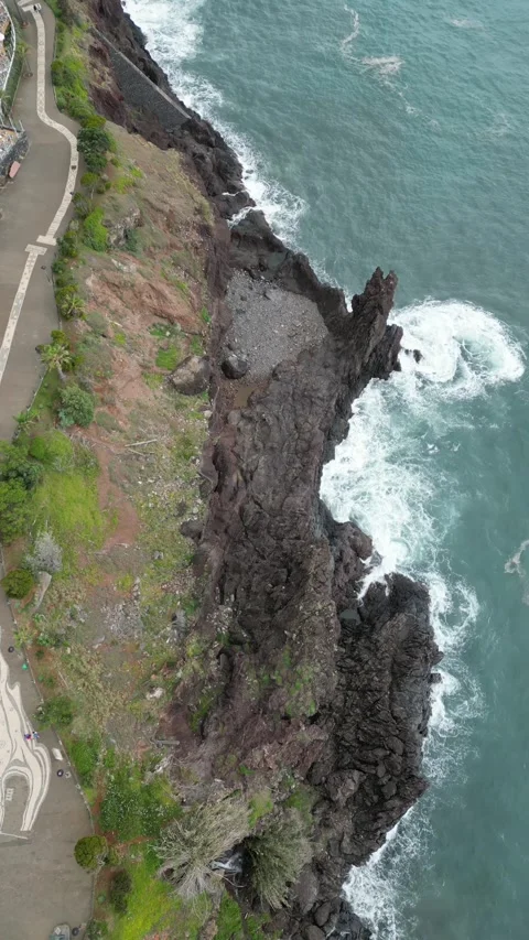 Rugged coastline of Punta de Sao Lourenco, Madeira Island, Portugal Stock Footage 246737491