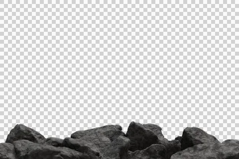 Rugged, dark gray rocks form a jagged ground line at the image bottom Stock Photos
