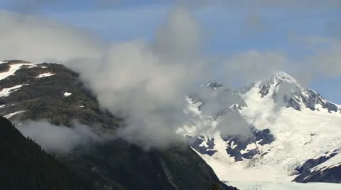 Rugged Glacier Mountain Peak Cloudy Mist timelapse 스톡 동영상 11901552