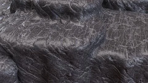 Rugged Gray Stone Surface With Natural Rock Texture 3d render. Stock Photos