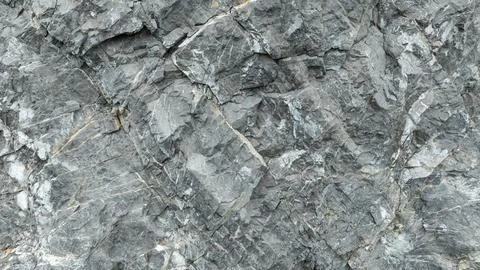 Rugged Grey Limestone Cliff Face Showing Geological Stratification In Thail.. Stock Photos
