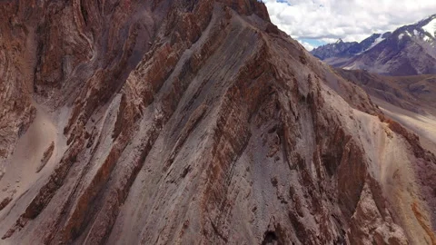 Rugged himalayan mountains drone view Stock Footage 306848444