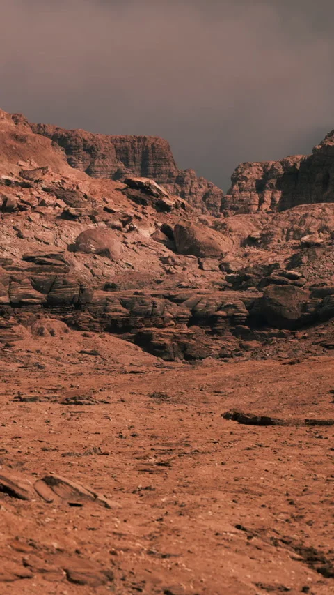 Rugged landscape with bare rocks in a desolate environment at sunset Stock Footage 337901776