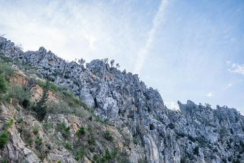 Rugged Limestone Cliff Face in Taurus Mountains Stock Photos
